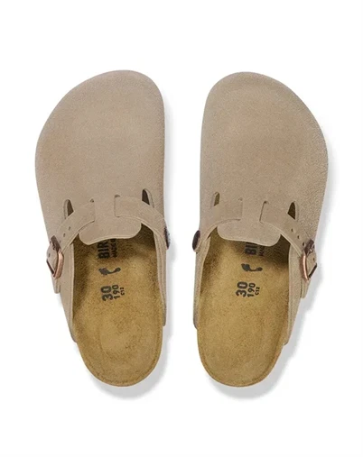 Birkenstock Kids - Boston Kids Suede Sandal - Taupe